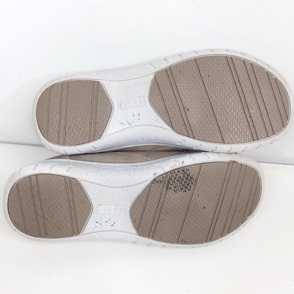 Ziera Solar Taupe Leather Comfort Sneaker Shoes Size 40 / 9.5 Zip Super Comfort - Picture 9 of 9